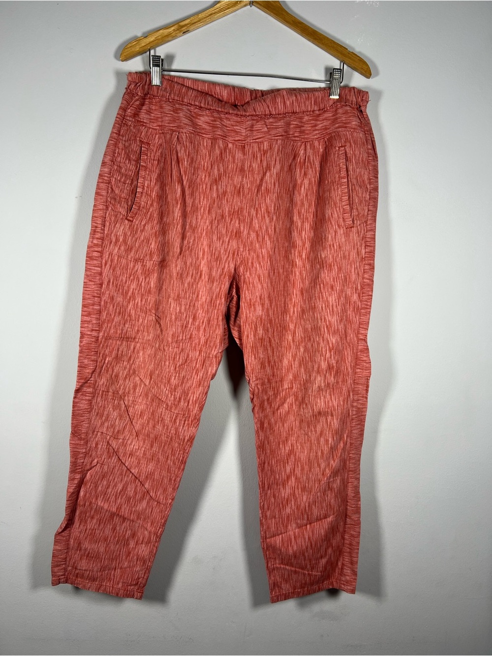 Anthropologie  Hei Hei Linen Red Wash Heathered Crop Loose Fit Relaxed Pant L - Picture 5 of 10